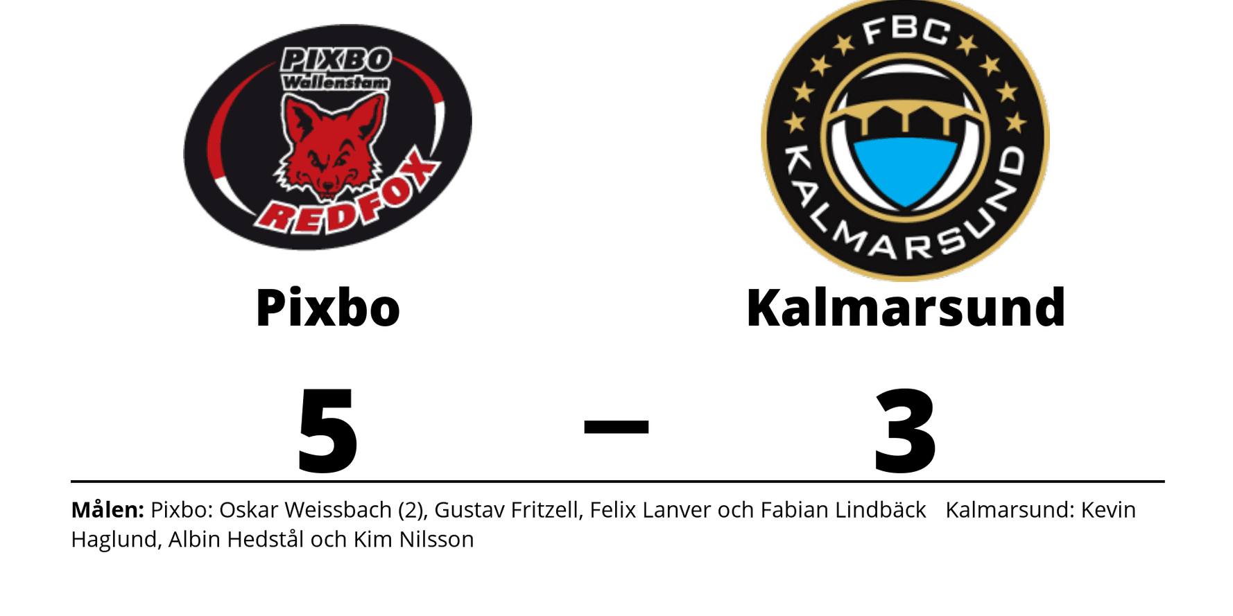 Pixbo vann mot FBC Kalmarsund