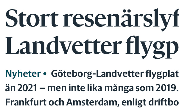 Så rapporterade Härryda-Posten om flygresandet.